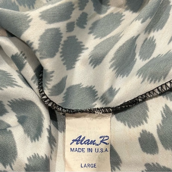 Vintage Alan R. Crop Top Tank Leopard Print Oversized Satin USA Made Size L - Picture 5 of 7